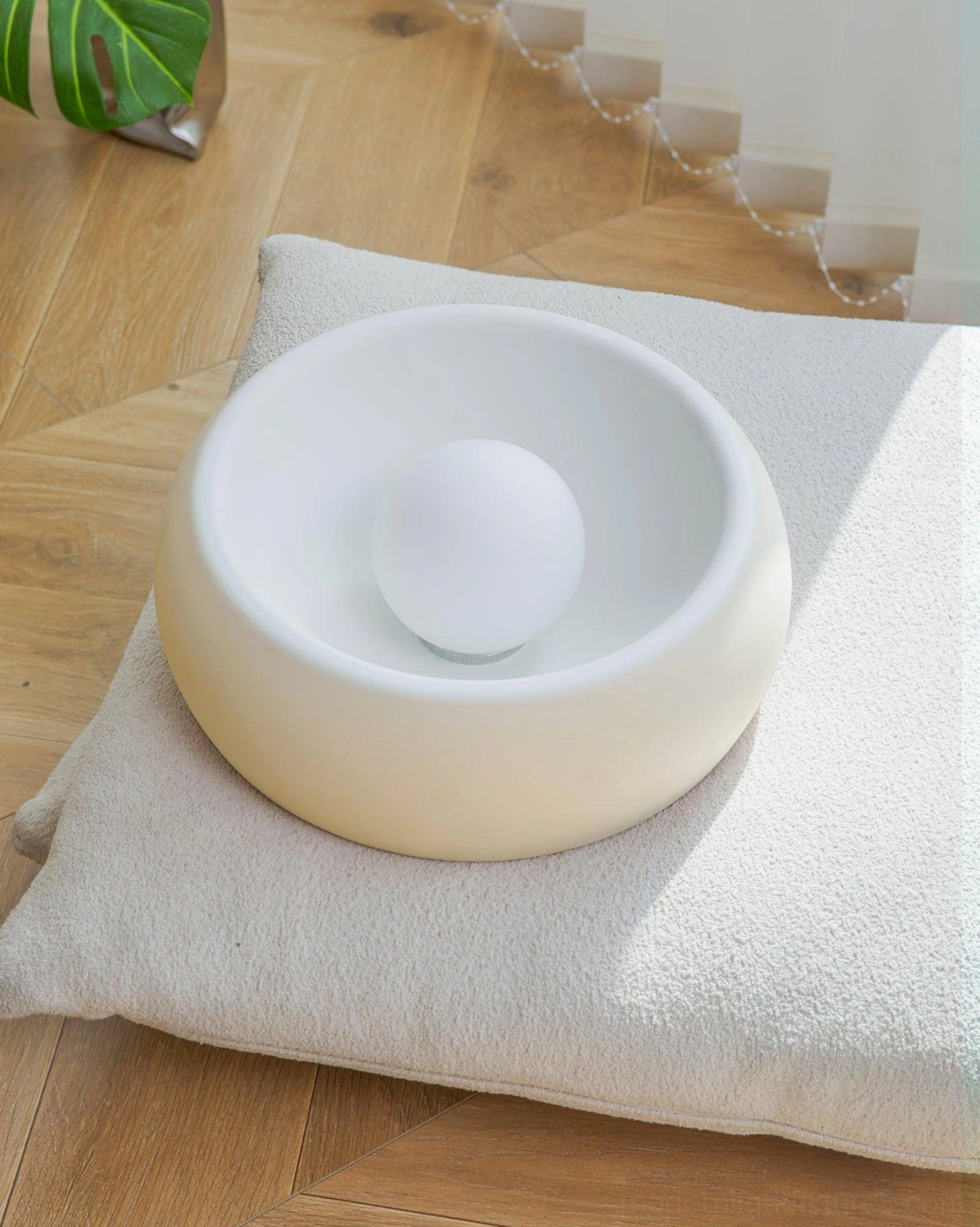Ceiling light fixture showing hardwired installation without visible cords or mounting hardware