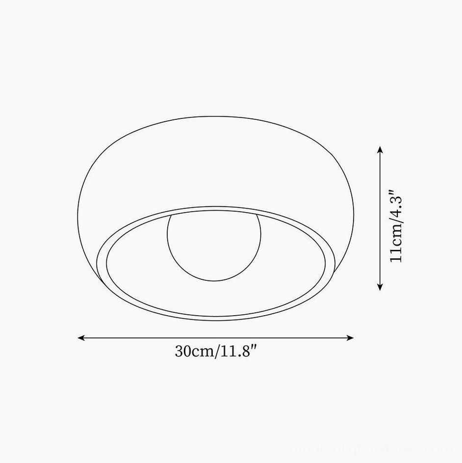 Technical dimension diagram for circular ceiling fixture showing 30cm diameter and 11cm height specifications