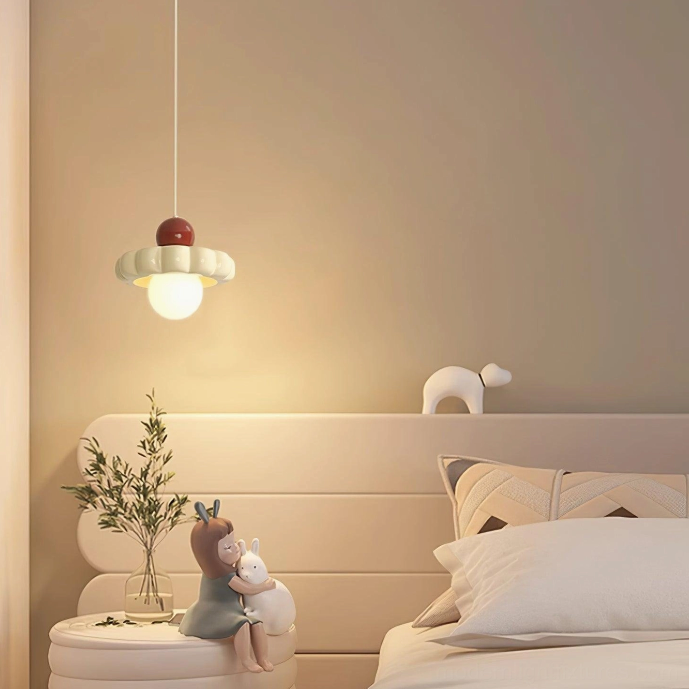 Celena pendant lamp installation assembly, hardwired setup adjustable cord configuration