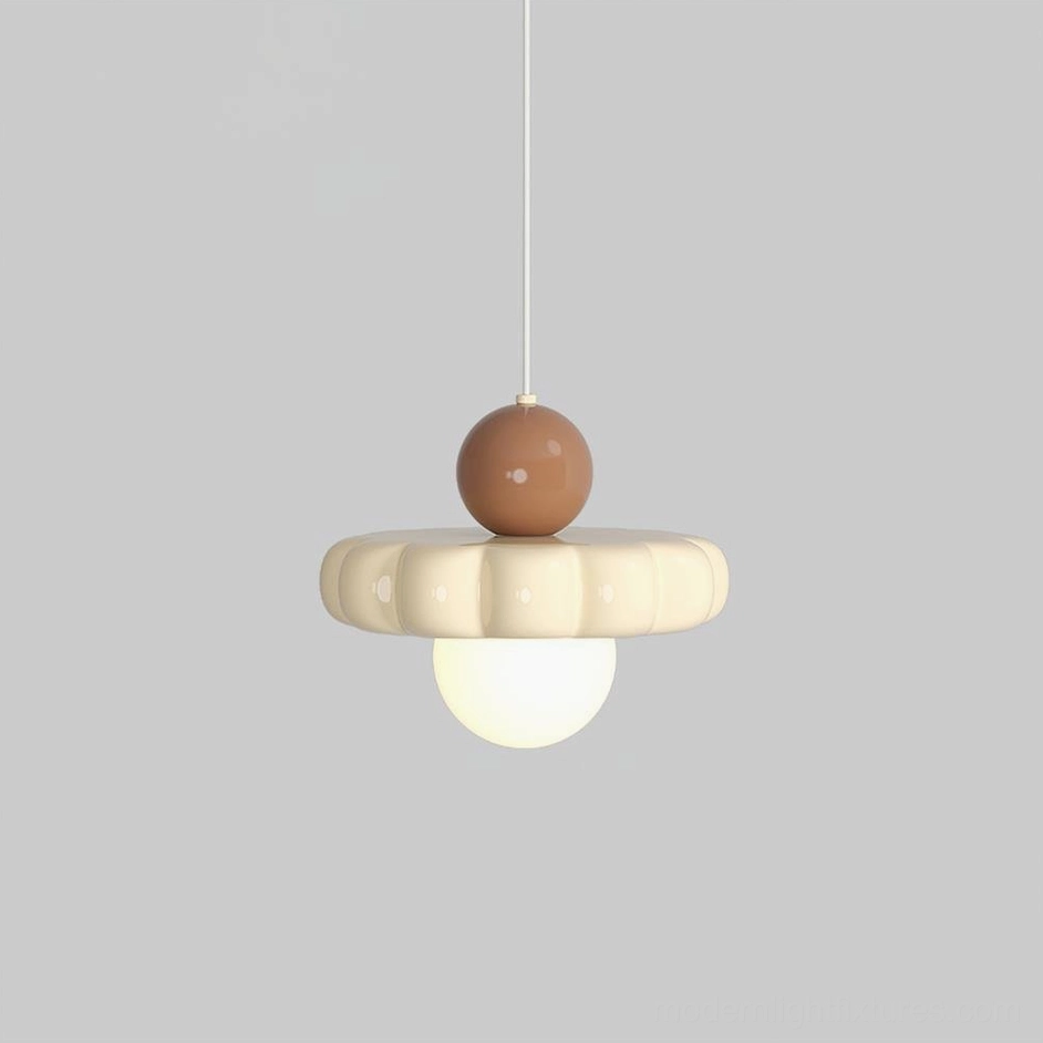Celena cloud pendant light with brown accent tone, modern fixture styling inspiration