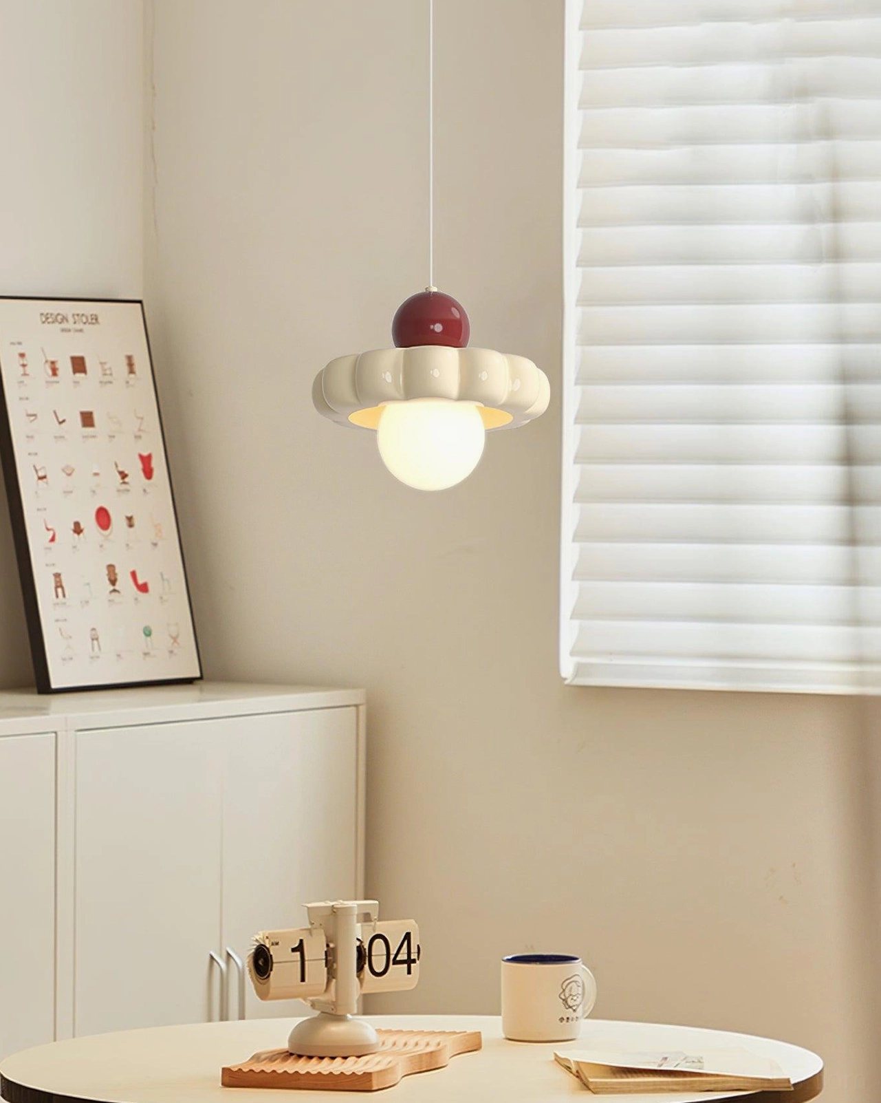 Celena pendant light color options comparison beige red purple brown accent details