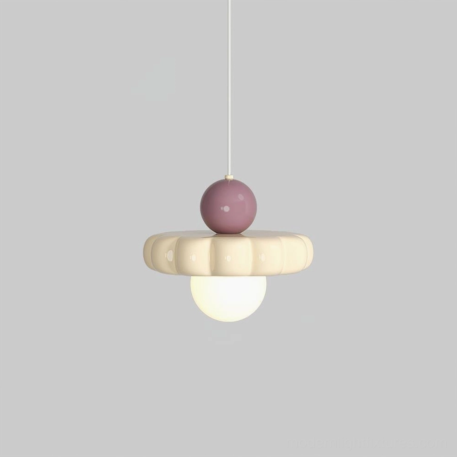 Celena cloud pendant light purple accent variant, modern home interior ambiance lighting