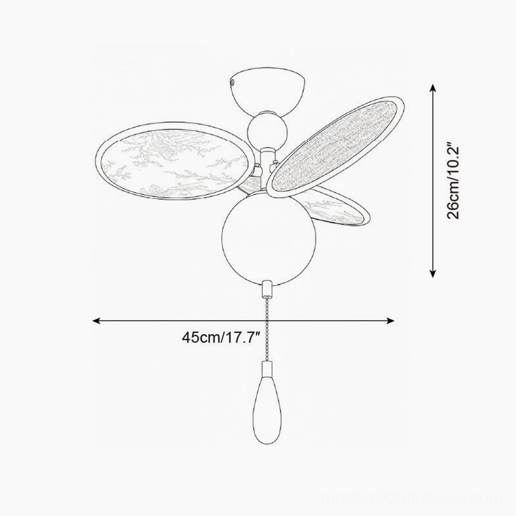 Celestial Spin 45cm diameter ceiling lamp technical drawing specifications small size