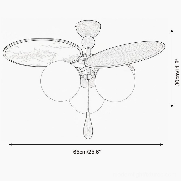 Celestial Spin 65cm diameter large ceiling fixture technical drawing specifications