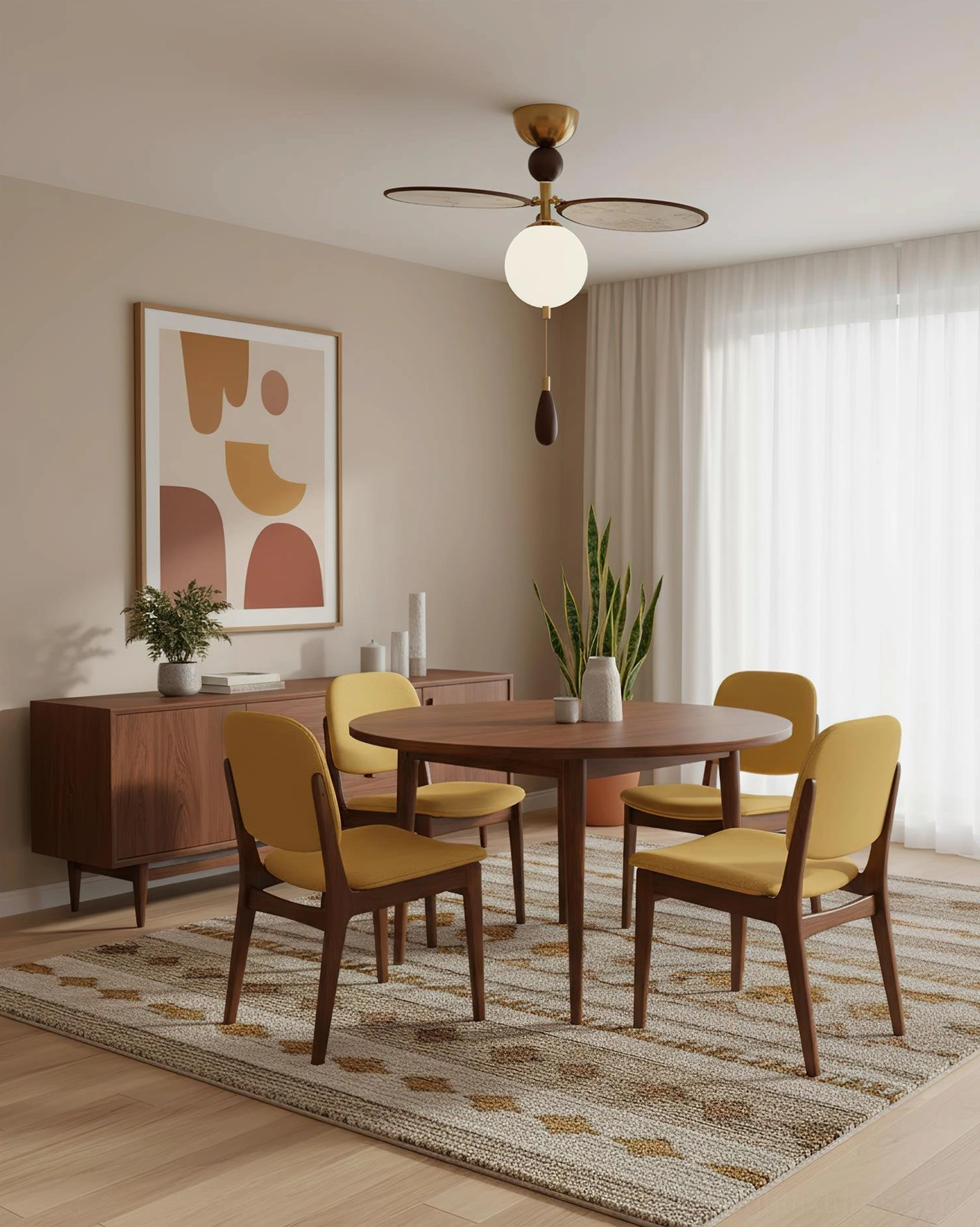 Modern ceiling light fixture with Celestial Spin design in contemporary home interior