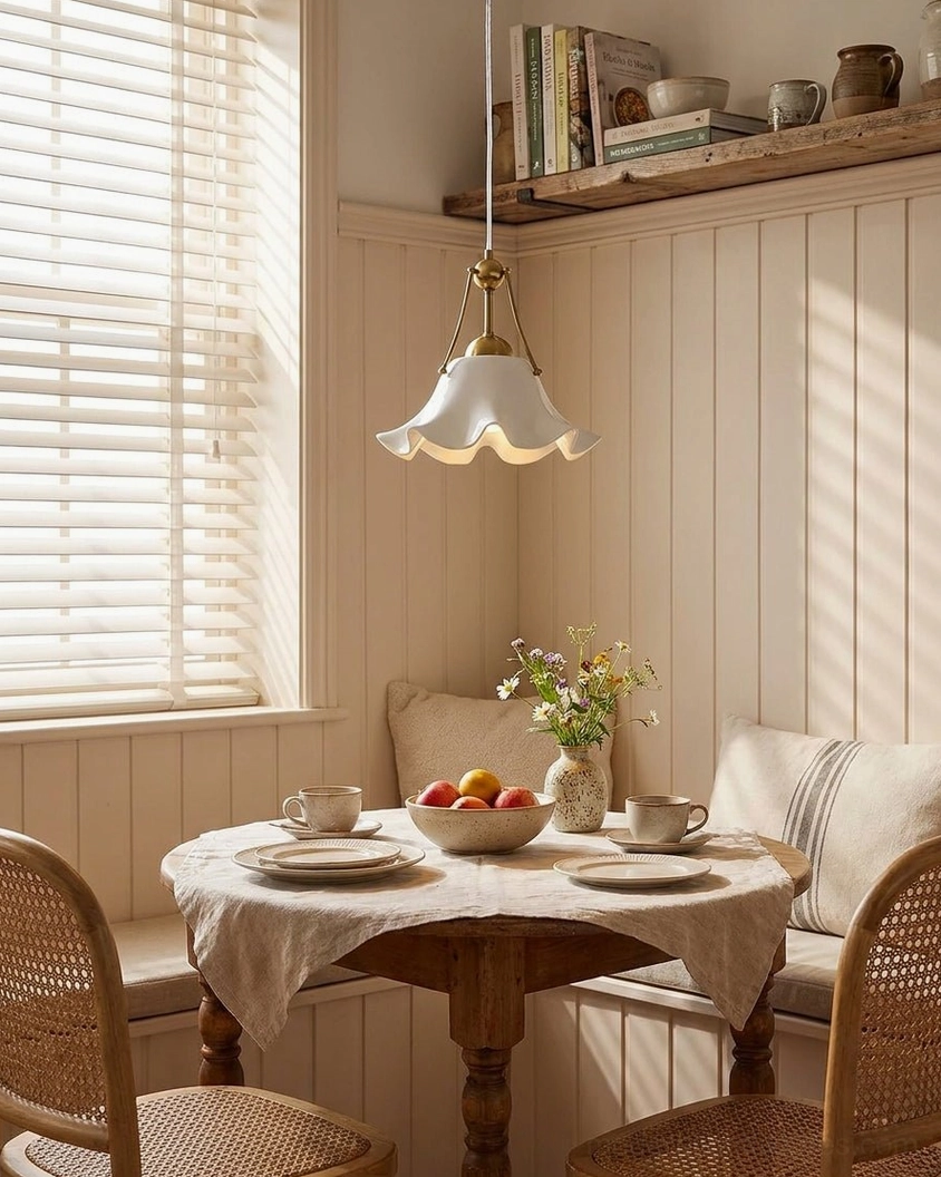 Celisse fluted porcelain pendant light french country cottage style interior