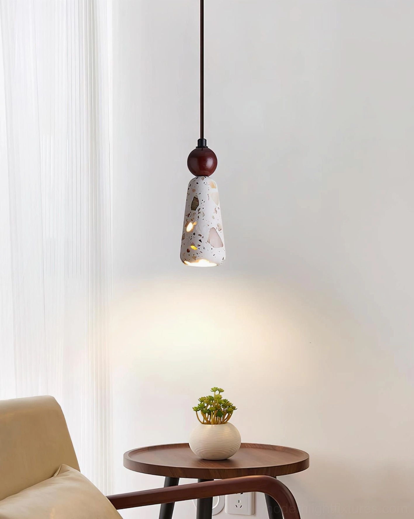 Cemento terrazzo pendant lamp kitchen island dining contemporary fixture multiple hanging