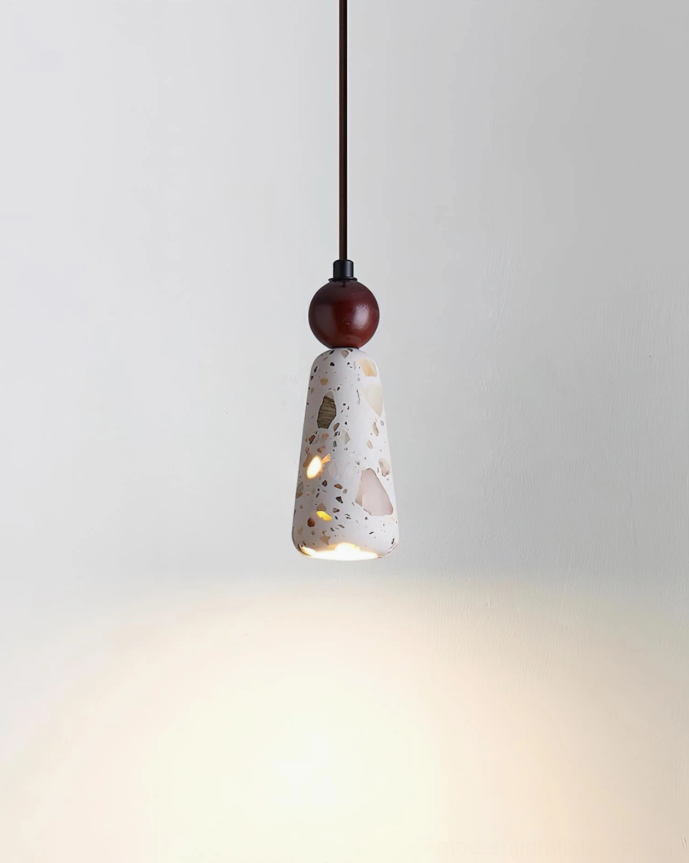 Sloped ceiling compatible cemento pendant light vaulted cathedral installation versatile