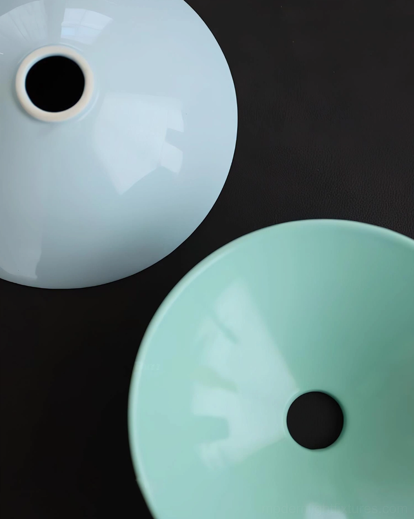 Hand-painted ceramic conical pendant light showcasing clean geometric lines and refined botanical craftsmanship detail