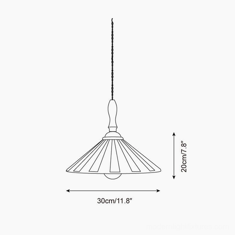 Jollycap pendant light technical drawing dimensions diagram showing 30cm diameter and 20cm height specifications