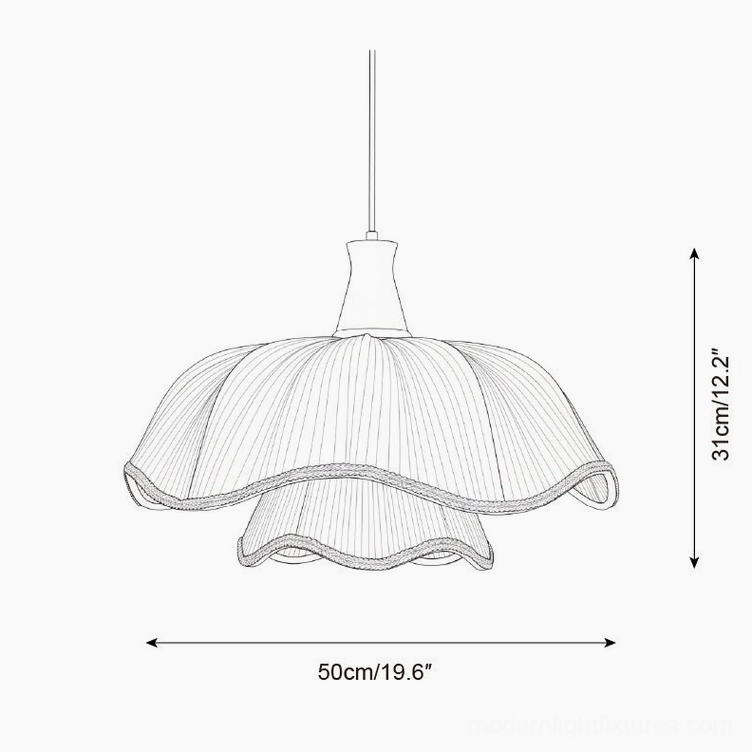 Ceriva pendant lamp design drawing showing dimensions 50cm diameter 31cm height specifications