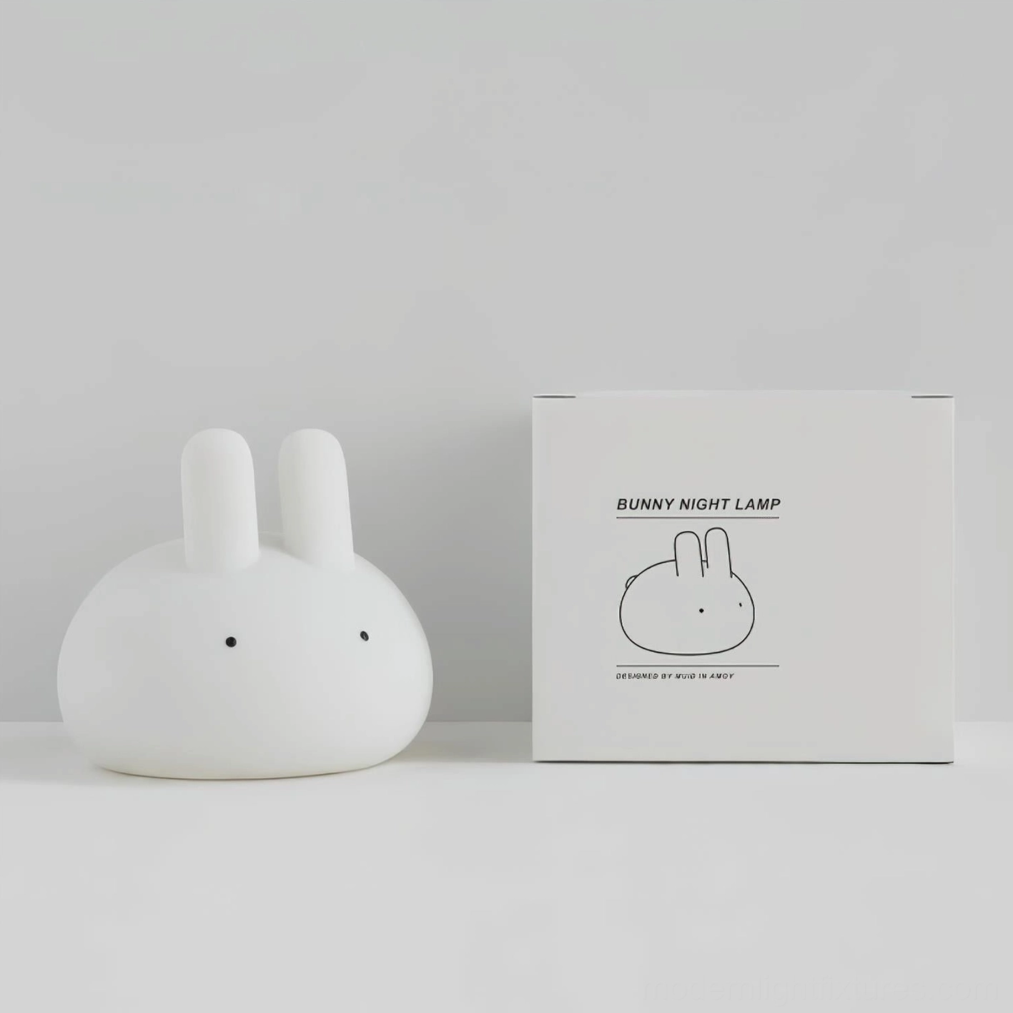 White bunny night light with premium silicone body, internationally certified lamp