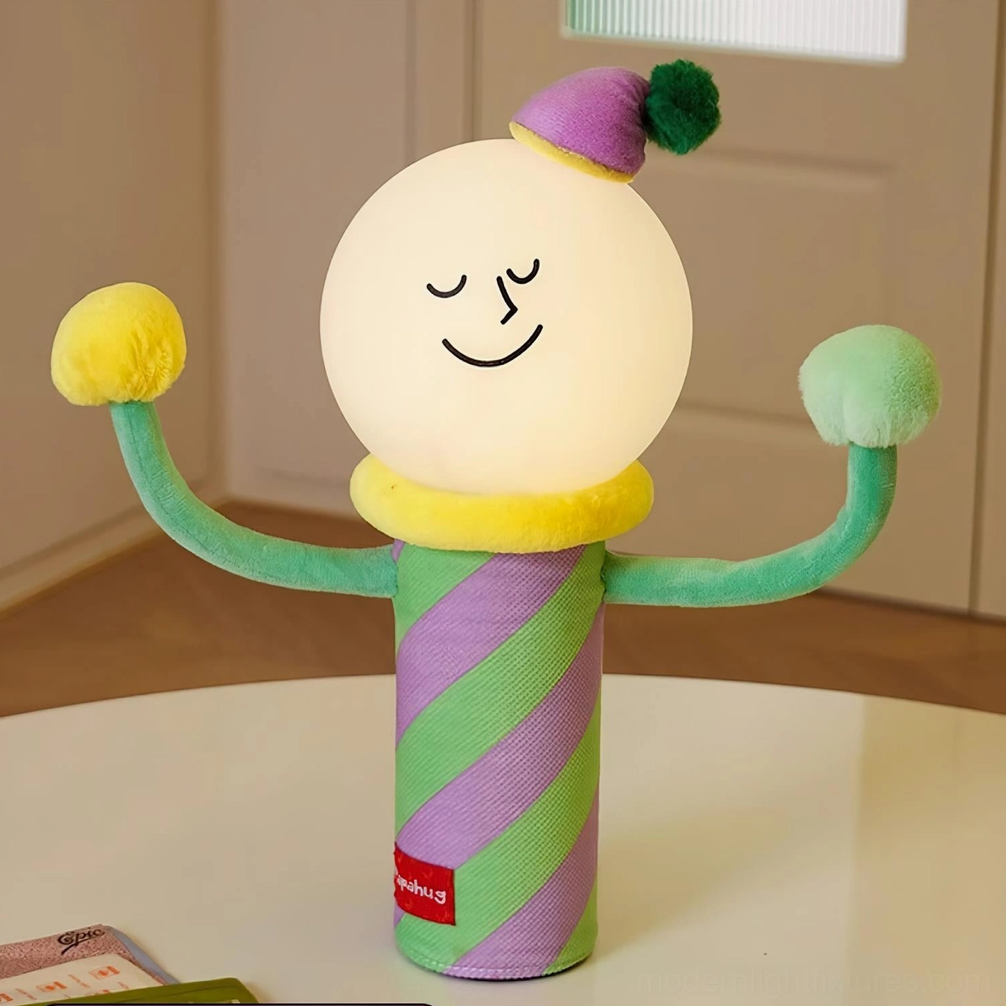 Character table lamp expressive face design personality details close-up