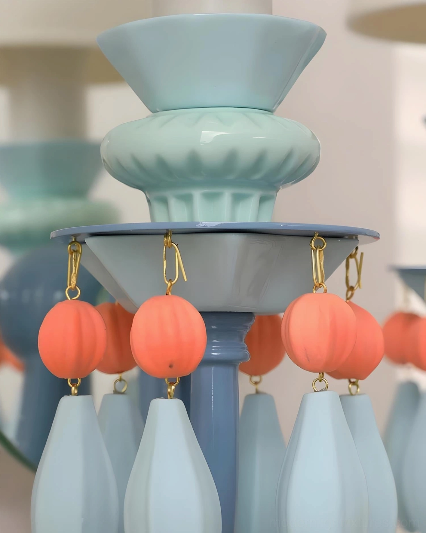 Cielora nursery wall sconce with soft pleated shades and whimsical ceramic beads creating gentle non-glare illumination for children's room