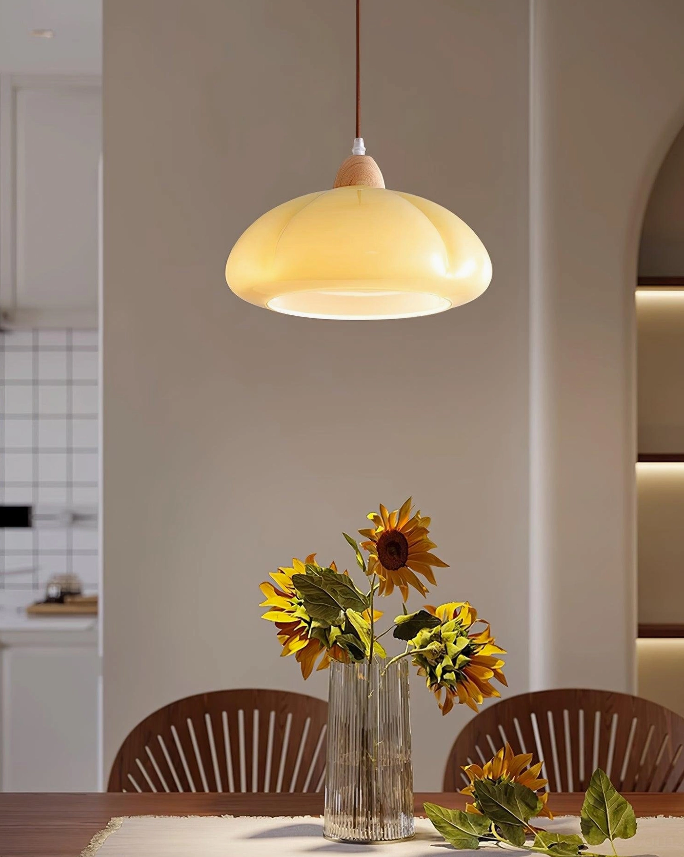 Cipola mushroom pendant lamp in contemporary industrial loft style interior
