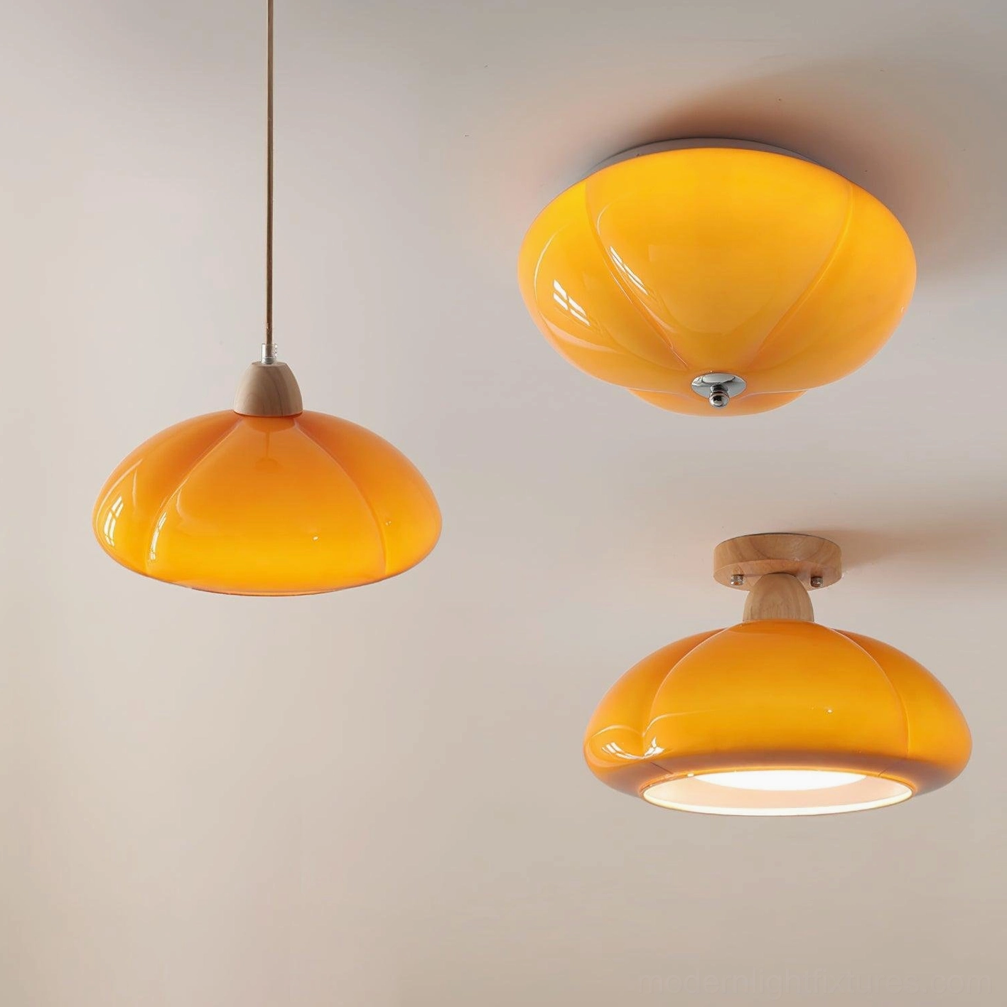 Cipola pumpkin-shaped pendant lamp multiple color comparison display