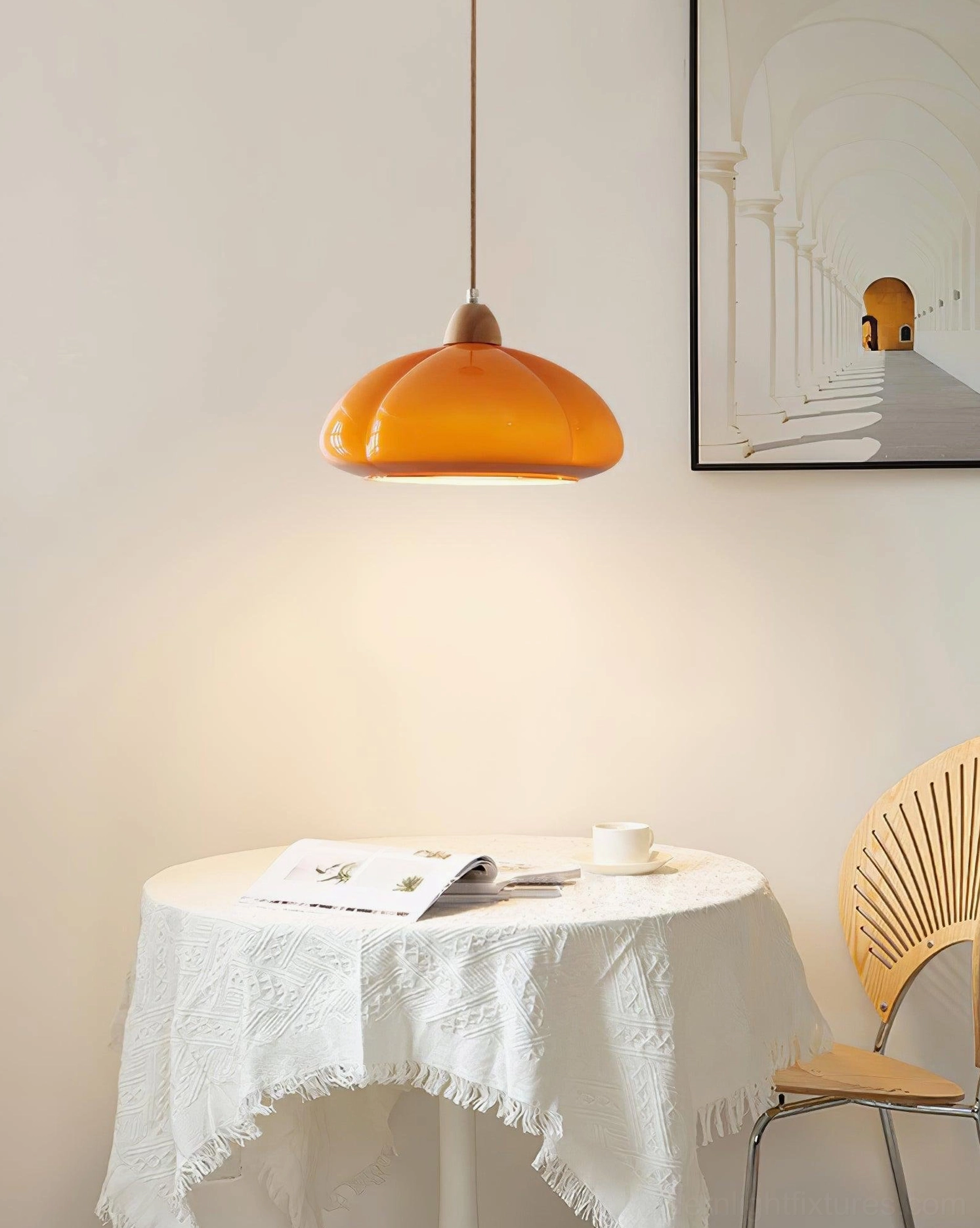 Cipola mushroom pendant light fixture showing e26 e27 socket compatibility and hardwired installation