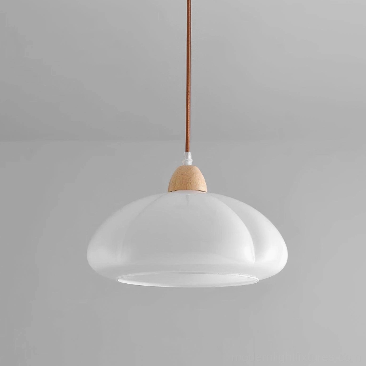 Cipola soft white pumpkin pendant lamp studio product display front view detail