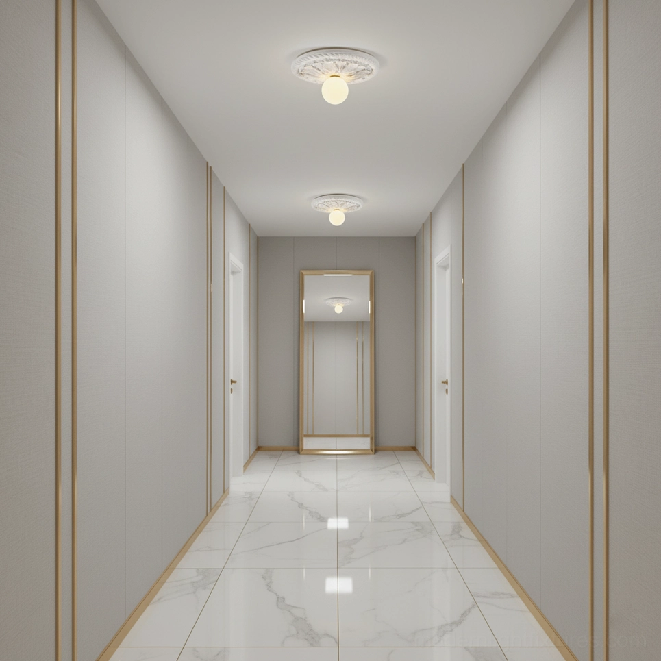Circa beige ceiling light flush-mount fixture in neutral minimalist modern living space
