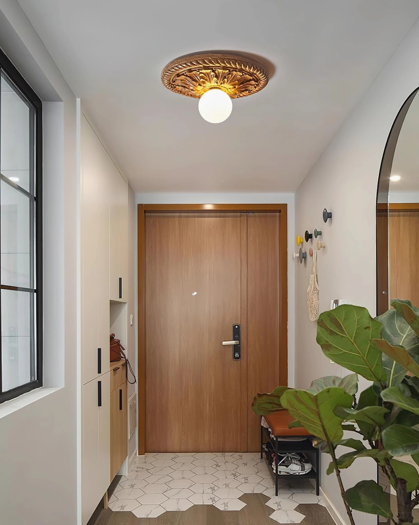 Circa embossed ceiling light fixture showcasing sculptural artistry and ornamental design