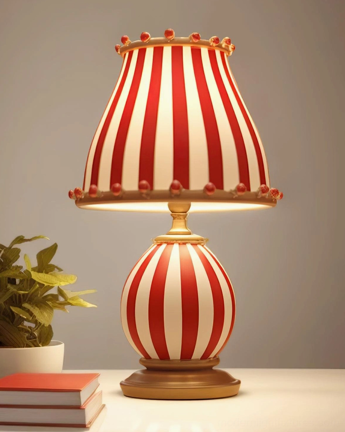 Circus themed table lamp with E26 E27 socket compatibility global plug options