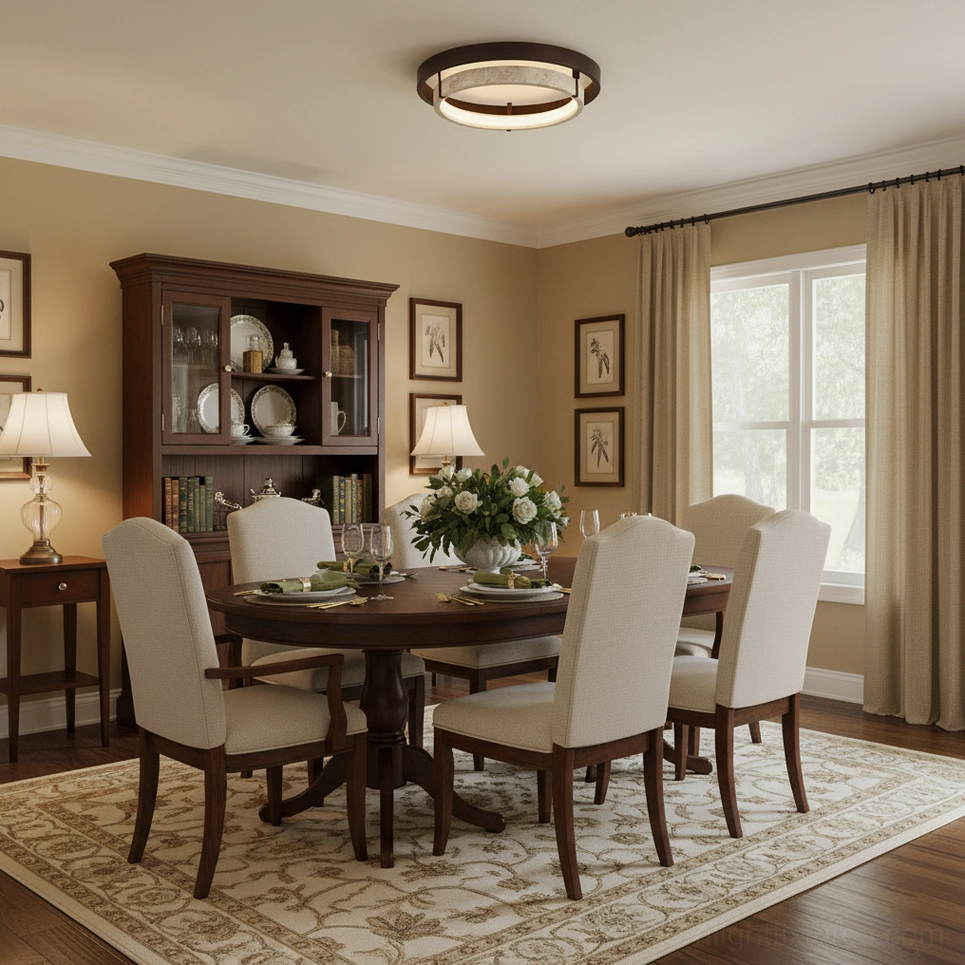 Cirvela modern travertine ceiling lamp in contemporary living room, architectural sculptural light fixture