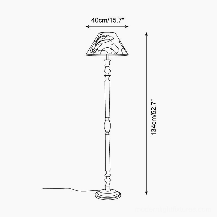 Citrina floor lamp dimension specifications and technical drawing with measurements