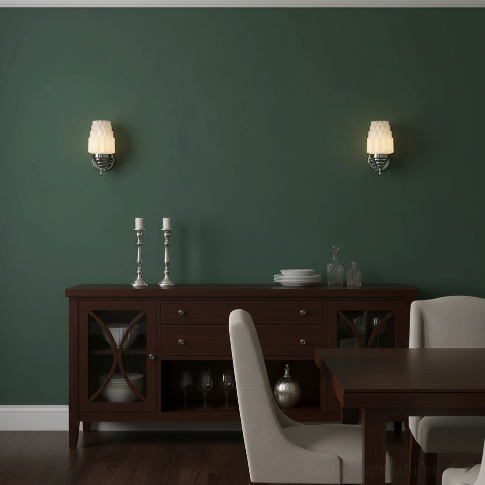 Clairmont frosted glass wall sconce bedroom ambient lighting warm elegant