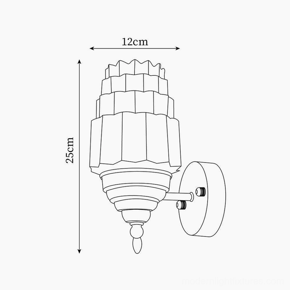Clairmont wall sconce technical product diagram dimensions 12cm diameter 25cm height
