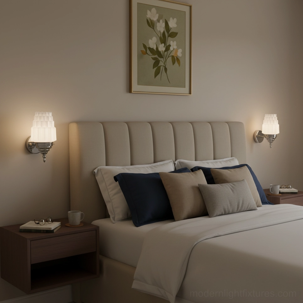 Clairmont chrome frosted glass wall sconce studio product view polished finish
