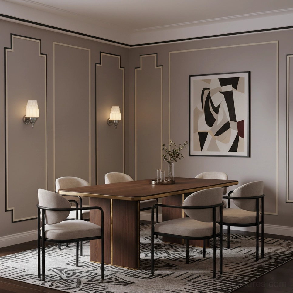 Clairmont multiple wall sconces dining room formal interior design vintage modern