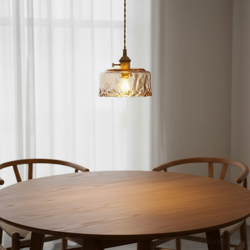 Classic retro Adonia amber pendant fixture - warm golden luminescence