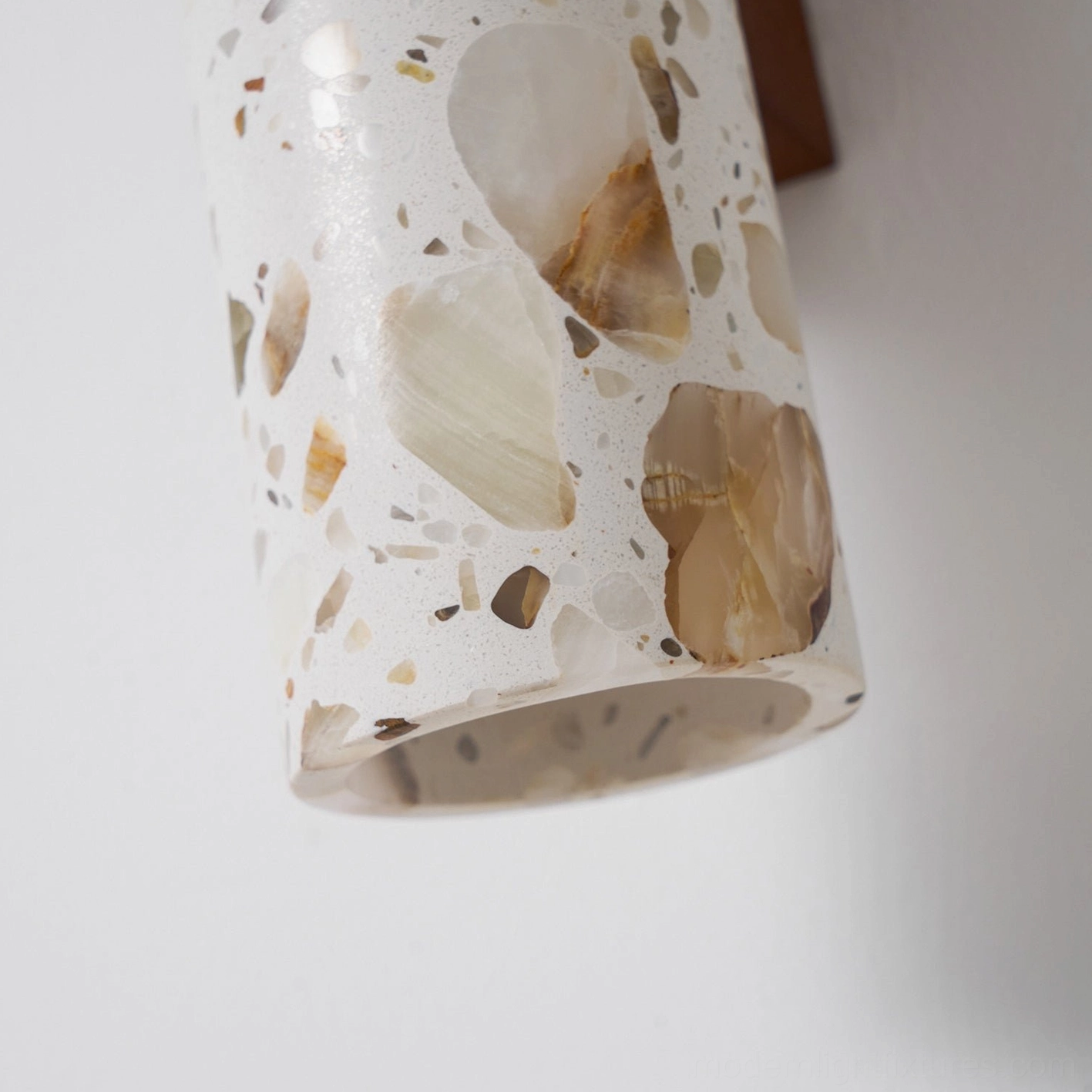 Clasten terrazzo sconce in home office or study setting providing ambient non-glare lighting