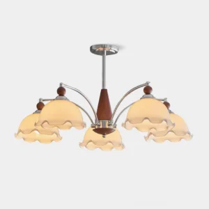 Claudia Floral Glass Chandelier 5-head vintage design front view studio lighting