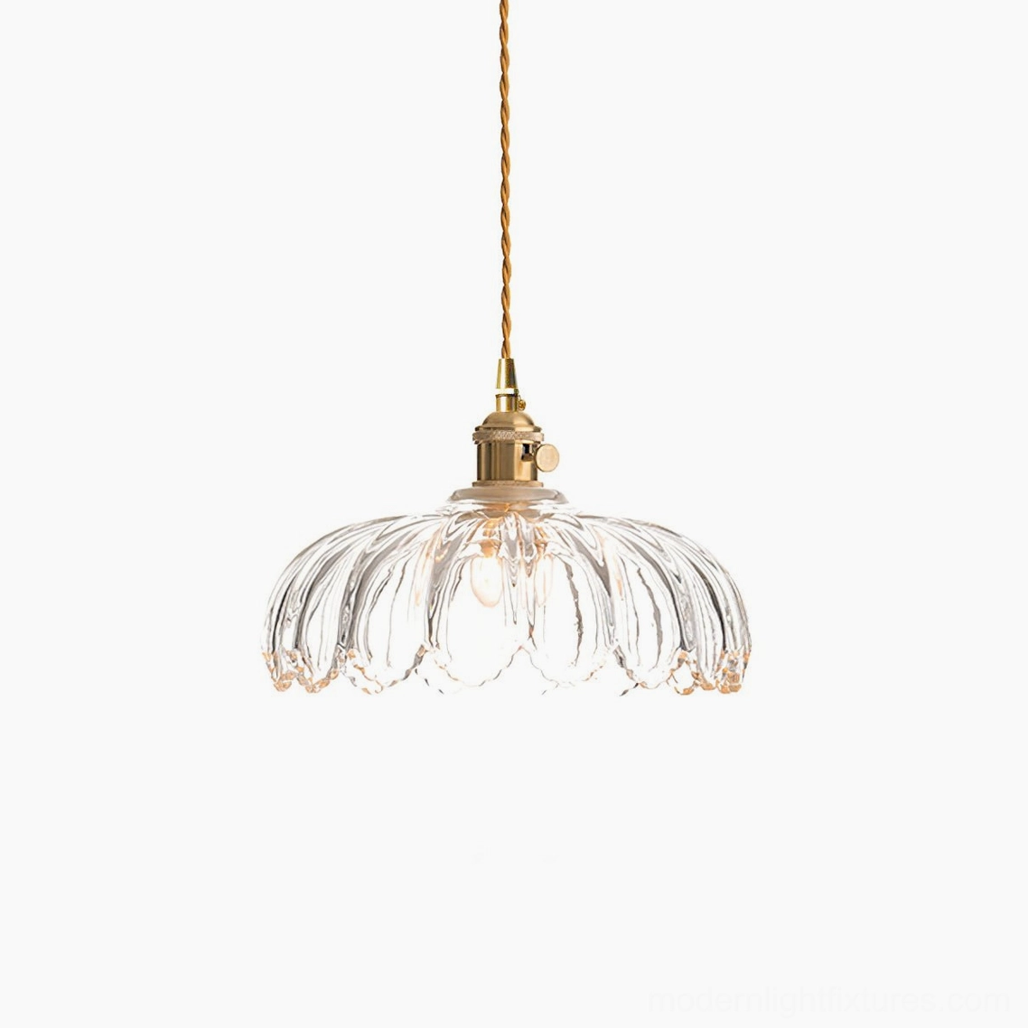 Clear glass pendant light - 25cm large size variant
