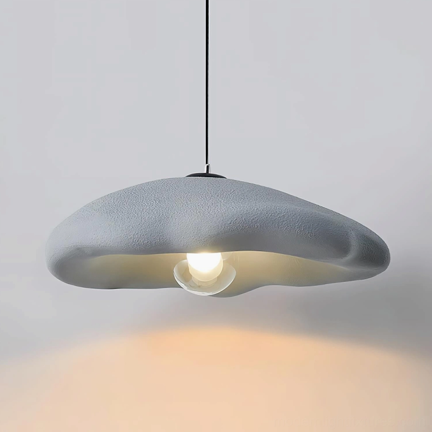 Monk Cloud Pendant Light side angle view - organic irregular cloud silhouette design