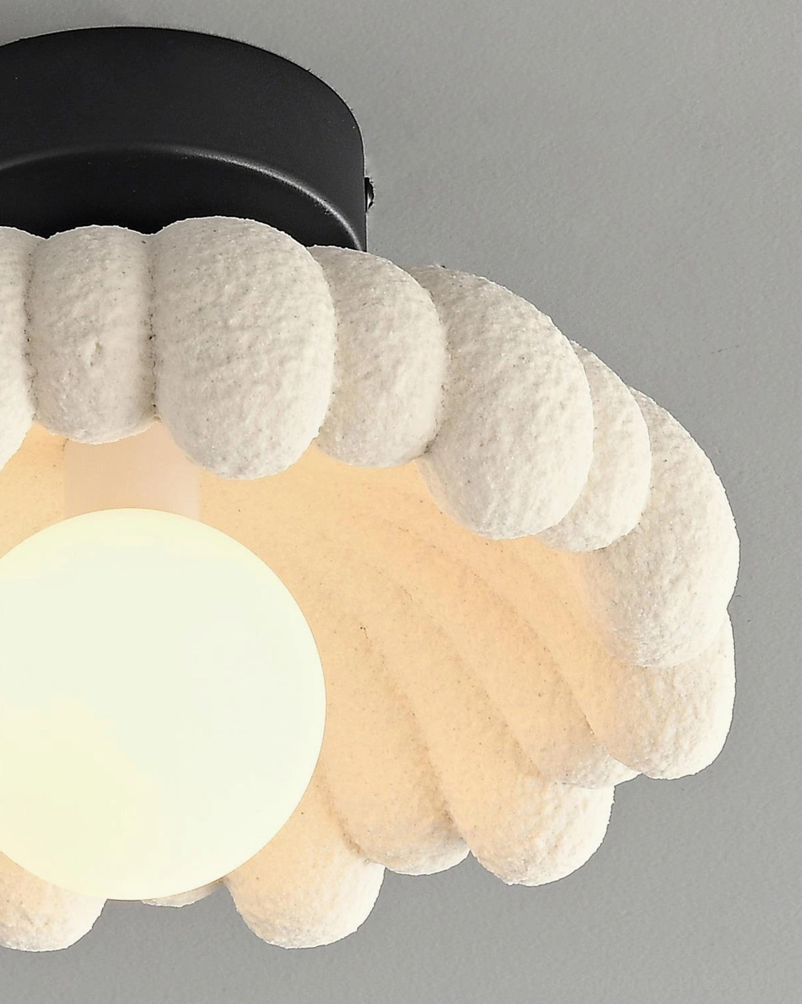 Cloud Petal modern ceiling light fixture in white or black finish option showing complete fixture design