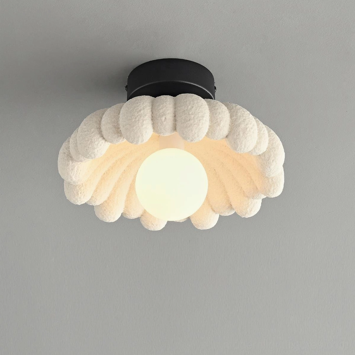 Cloud Petal modern ceiling light fixture showcasing soft plush texture and ambient lighting effect