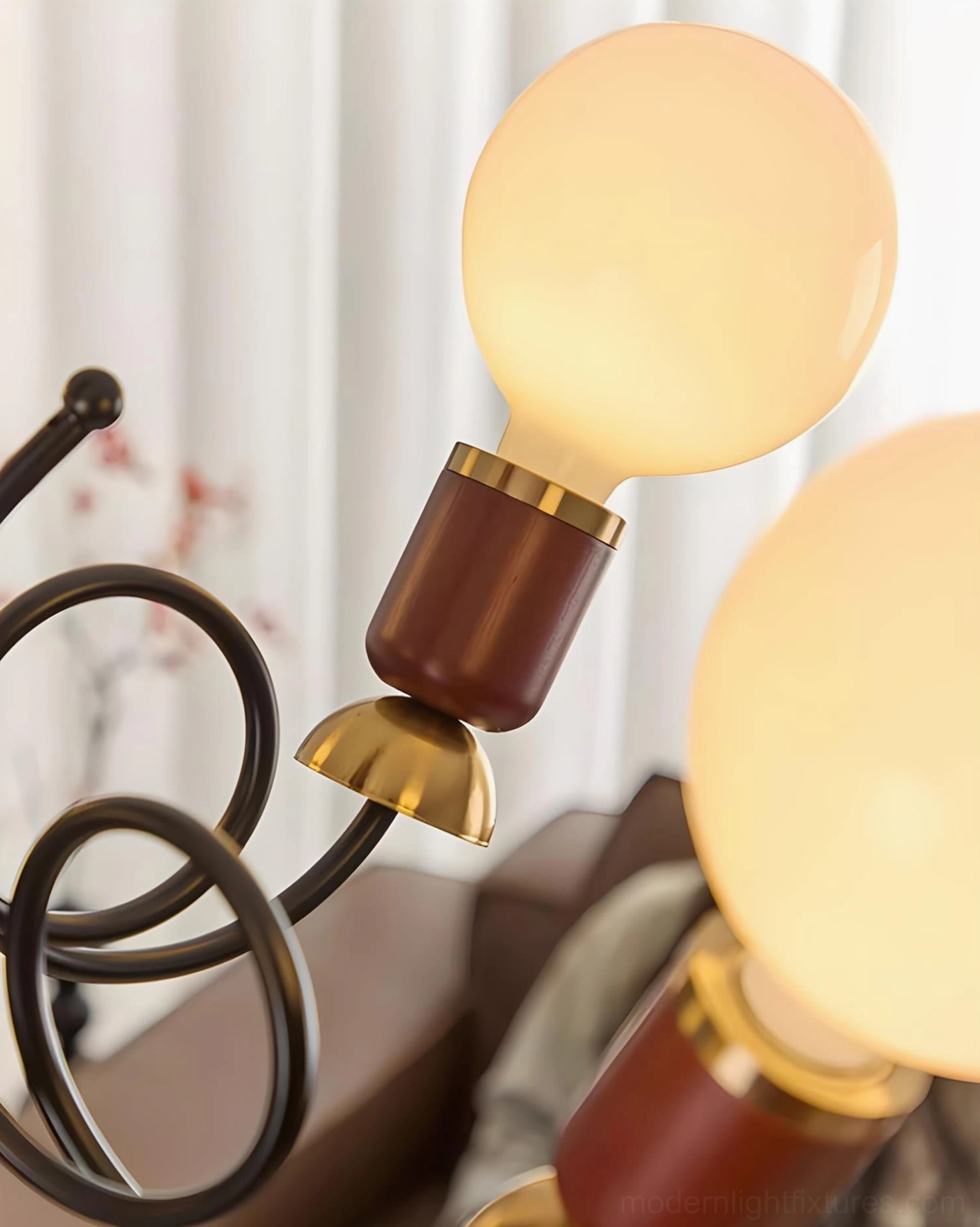 Mid-century cluster chandelier with dimmer switch compatible warm ambient glow