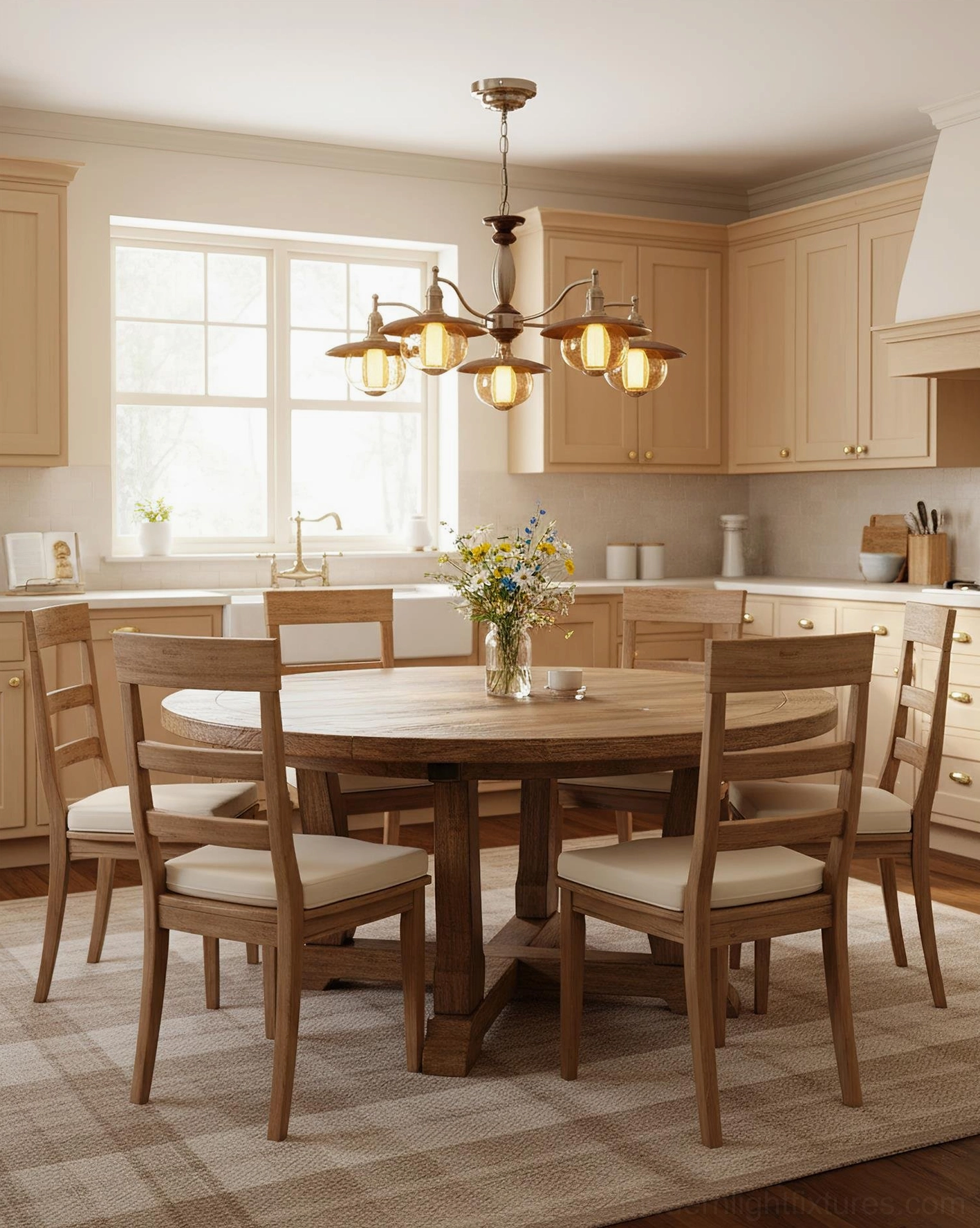 Coachlight globe chandelier hanging configuration with adjustable chain - warm white LED integrated lighting system