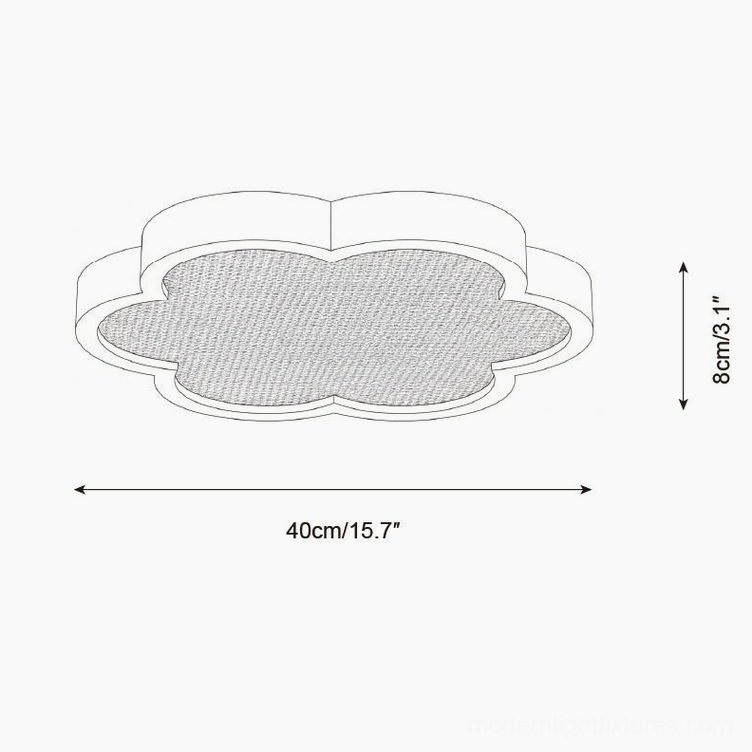Cocoon ceiling lamp 40cm diameter technical specification schematic drawing
