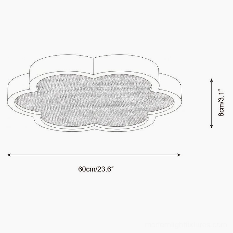 Cocoon ceiling lamp 60cm diameter technical specification schematic drawing