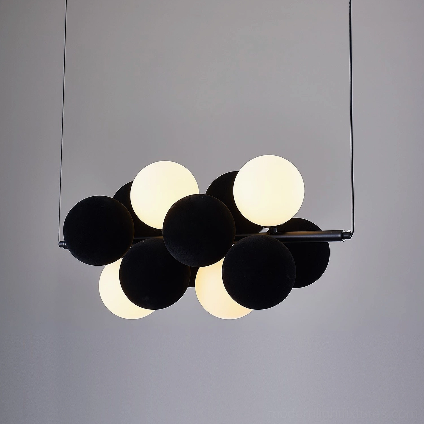 Coffee brown bubble pendant light Japandi warm minimalism interior style