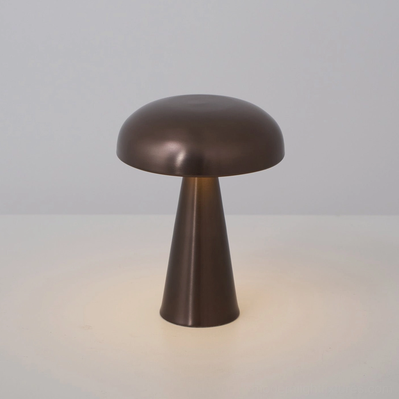 Como copper brown aluminum cordless table lamp warm metallic earth tone vintage aesthetic