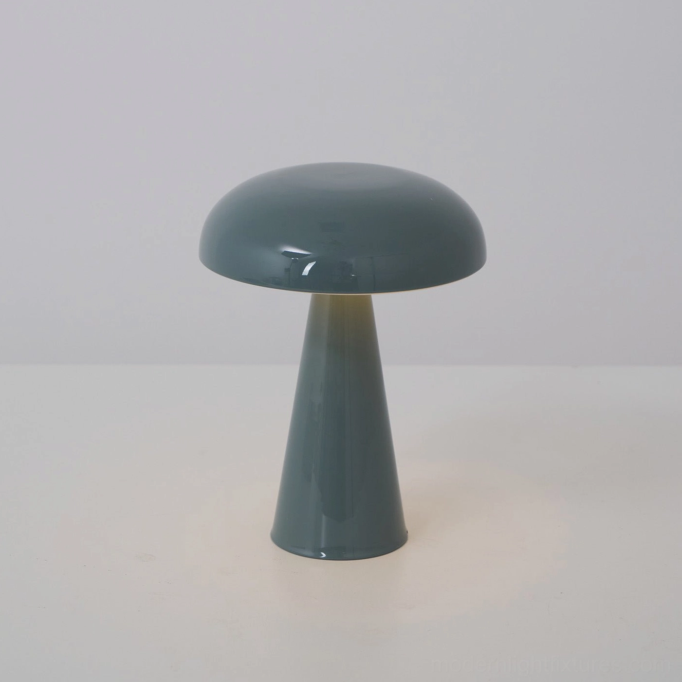 Como gray-blue aluminum cordless table lamp cool sophisticated neutral tone bridge color