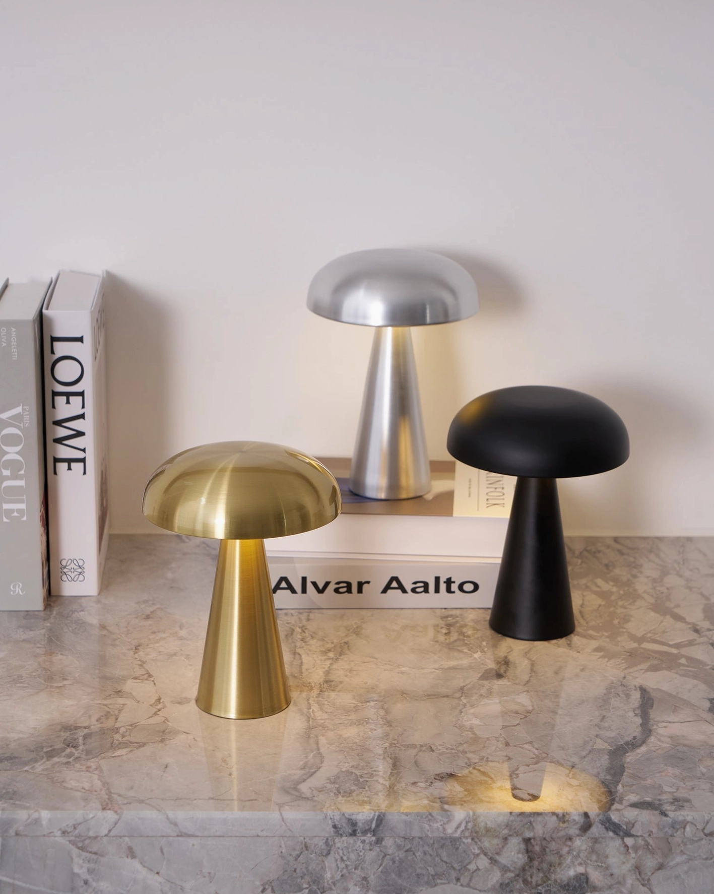 Como cordless table lamp industrial chic style exposed brick concrete metal accents