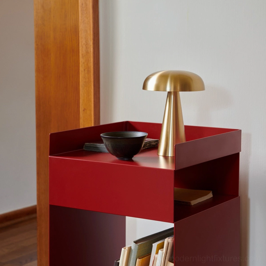 Como modern table lamp showing minimalist mushroom silhouette and refined proportions design aesthetic