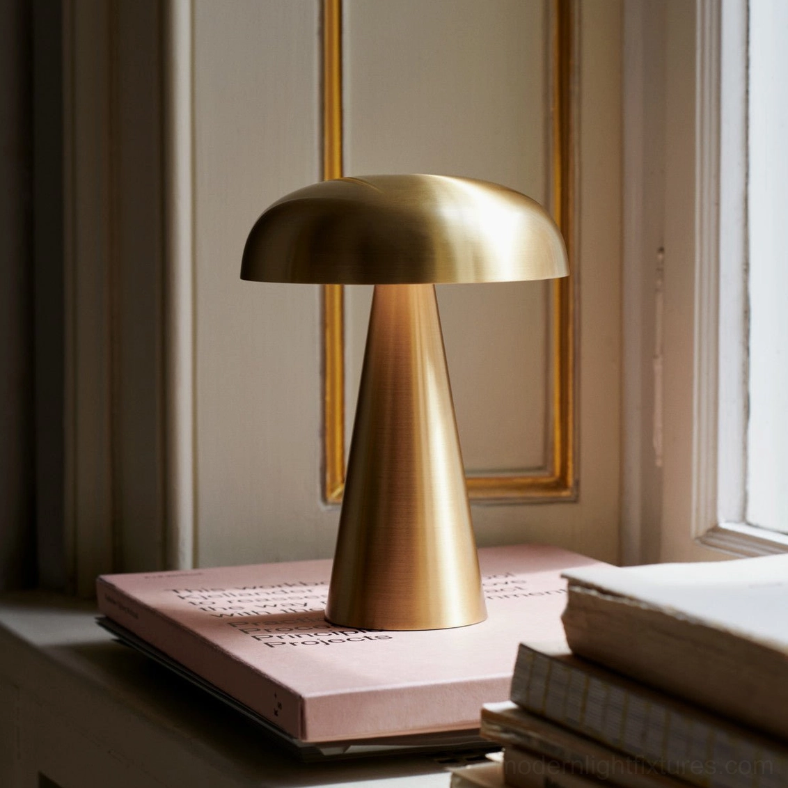 Como cordless table lamp red finish color option bold statement accent for modern interiors