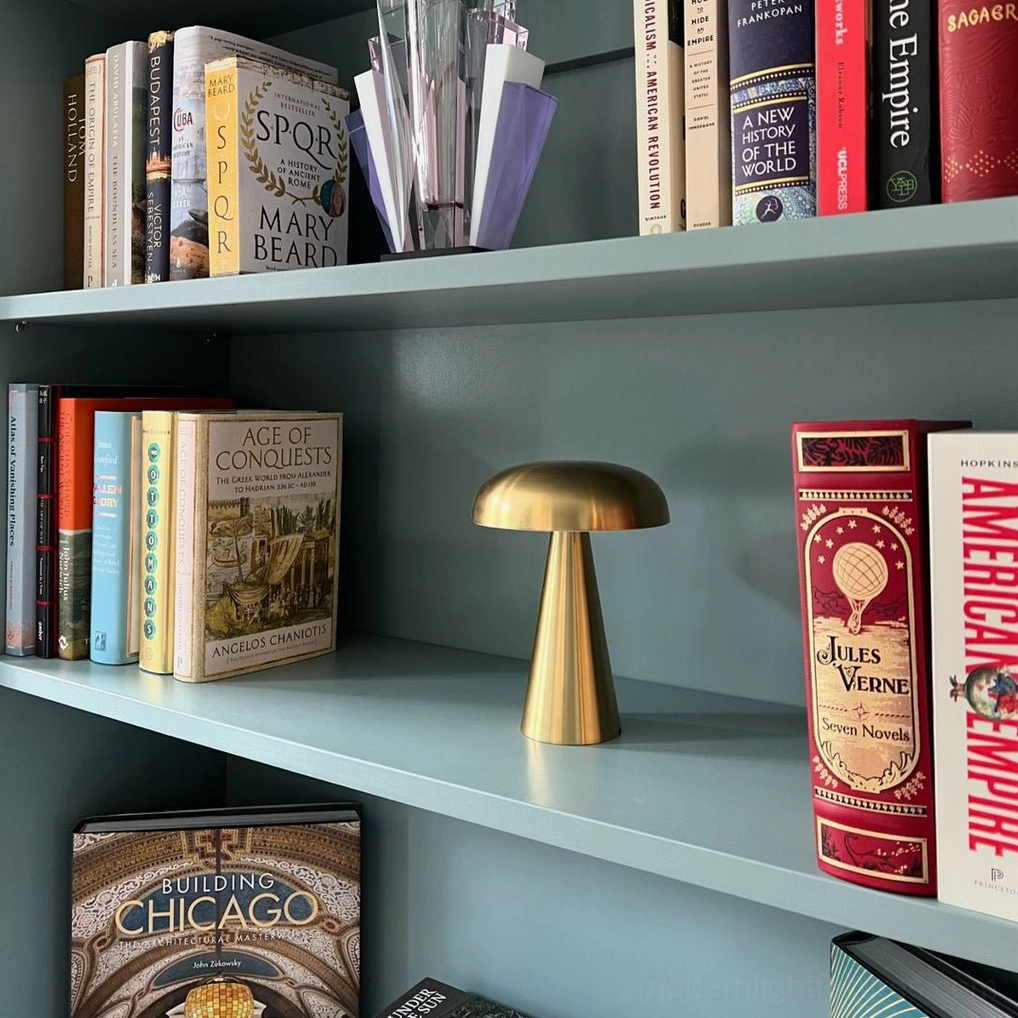 Como modern aluminum table lamp paired with scandinavian minimalist interior design elements