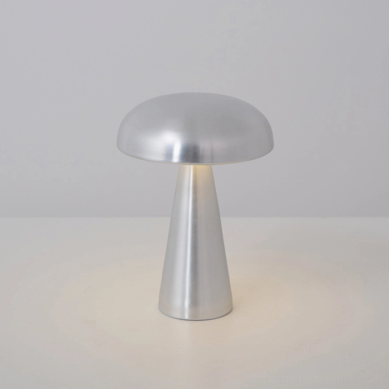 Como aluminum silver cordless table lamp contemporary neutral designer finish option